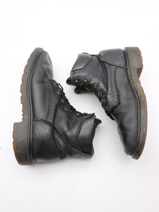 Red Wing 607  Men\'s Size 10.5 D SuperSoles Black Leather Work Boots USA Biker main image 9